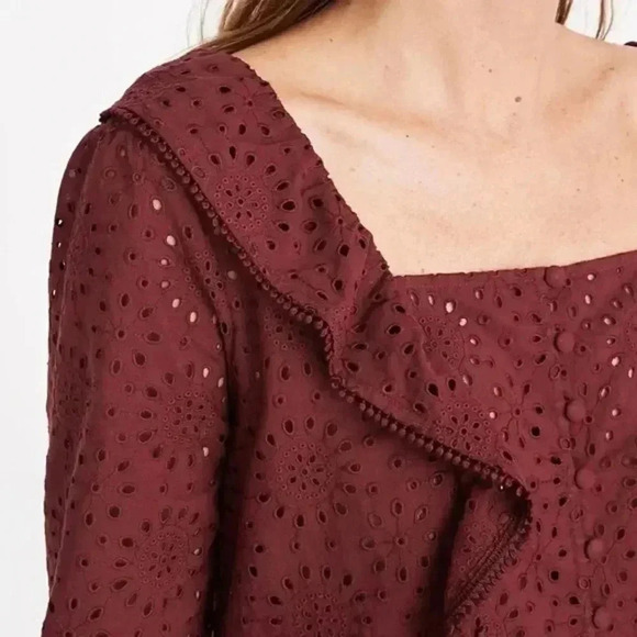 Madewell |  Eyelet Pom-Pom Blouse - Picture 3 of 14